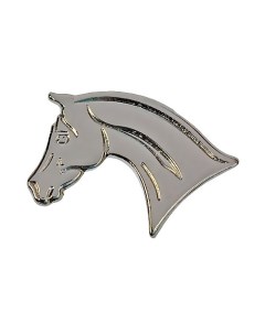 Значок Голова лошади серебряный 15х15мм без упаковки Happyross