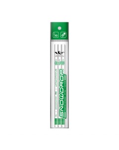 Набор графитных карандашей Snowdrop с ластиком ТМ HB шестигранные 3 штуки Воскресенская карандашная фабрика