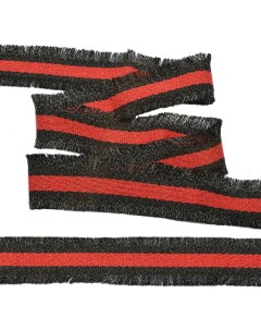 Тесьма с бахромой цвет красный черный 30 мм x 13 71 м арт TBYF05 Китай