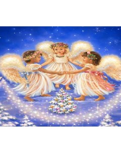 Алмазная мозаика стразами Три ангелочка 00114218 30х40 см Ripoma