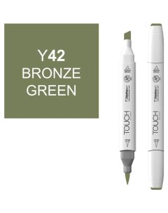 Маркер Brush двухсторонний на спиртовой основе Зеленый бронзовый 042 зеленый Touch