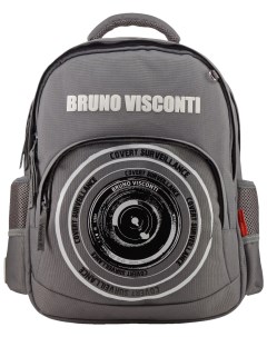 Детский рюкзак Объектив серый с эргономичной спинкой Bruno visconti