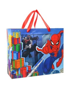 Пакет подарочный с пластиковым окном 31х26х11 см Человек Паук Marvel