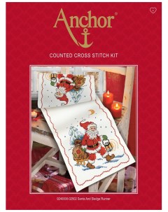 Набор для вышивания салфетки дорожки 9240000 02502 Santa Sledge Anchor