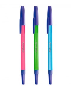 Ручка шариковая 049 Neon синяя 1 мм 1 шт Стамм