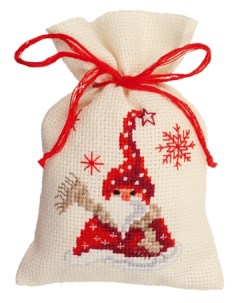 Набор для вышивания мешочка Санта с шарфом арт PN 0144319 Vervaco