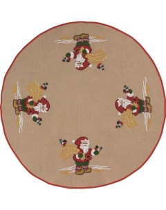 Набор для вышивания коврика под ёлку Санта с птичками арт 42 6601 Permin