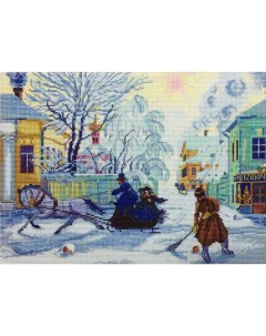 Набор для вышивания Морозный день по картине Б Кустодиева Марья искусница
