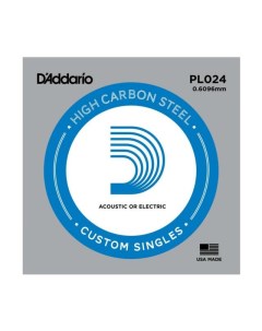 Одиночная струна для акустической и электрогитары D ADDARIO PL024 D`addario