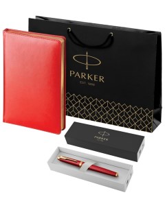 Подарочный набор Ручка роллер IM Premium T318 Red GT цв чернил черный и красный Parker