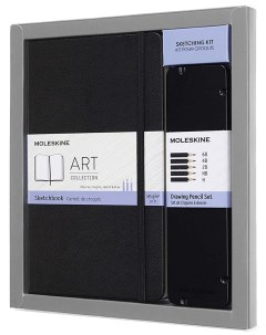 Набор Art Collection Блокнот для рисования Large чернографитные карандаши Moleskine
