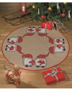 Набор для вышивания коврика под ёлку Рождественские гномы арт 45 5577 Permin