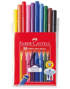 Фломастеры цветные Faber Castell Grip 10 цветов 155310 Faber-castell