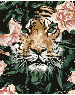 Картина по номерам Тигр в розах Роспись по холсту 40х50 см BFB1514 с 8 лет Supertoys