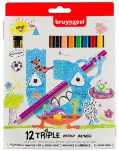Набор карандашей цветных BS 60119012 12 цв трехгранные точилка Bruynzeel