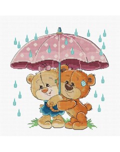 B1178 Набор для вышивания Медвежата под зонтиком 17 5 18 5см Luca-s