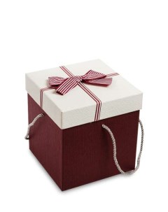 Коробка подарочная Куб цв бордов бел WG 33 2 B 113 301962 Арт-ист