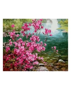 Картина по номерам GX8473 Цветущий куст у воды Цветной