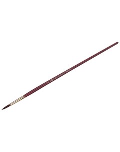 Кисть художественная Гамма синтетика бордовая Вернисаж круглая 18 длинная ручка Аст