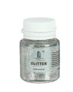 Блестки декоративные GL2V20 LuxGlitter 20 мл серебро Luxart