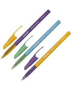 Ручка шариковая неавтоматическая Bright colours 0 35мм син ассорт 20шт Attache