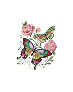 Набор для вышивания Бабочки и розы Чудесная игла