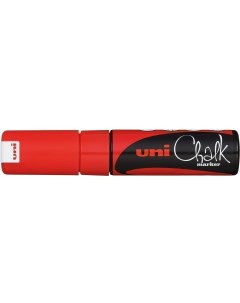 Маркер меловой UNI Chalk 8 мм КРАСНЫЙ влагостираемый для гладких поверхн PWE 8K RED Uni mitsubishi pencil