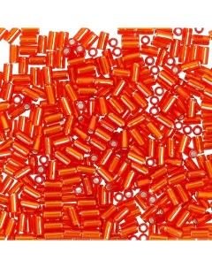 Бисер Япония Bugle 4 3 мм 5 штх5 г 0025 оранжево красный Toho