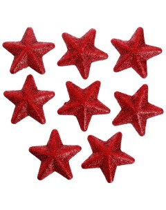 Фигурка для поделок и декора Звезда набор 8 шт размер 1 шт 6х6х3 см цвет красный Страна карнавалия