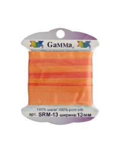 Тесьма декоративная Gamma шелковая цвет M106 коралловый оранжевый арт SRM 13
