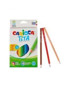 Набор карандашей цветных пластиковых TITA 18 цв в карт коробке с европодвесом ше Carioca