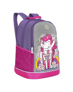 Рюкзак школьный RG 363 1 3 фиолетовый серый Grizzly