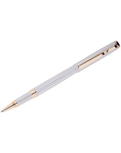 Ручка роллер Celeste синяя 0 6 мм цвет корпуса серебро золото Delucci