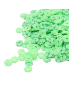Бусины Astra Craft плоские из полимерной глины 6мм 20г B15 зеленый пестрый микс Астра