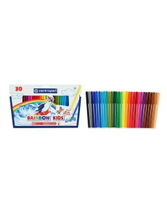 Фломастеры 30 цветов 2 0 мм 7550 Rainbow Kids смываемые линия 1 0 мм Centropen