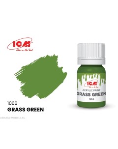 C1066 Краска для творчества 12 мл цвет Зеленая траваGrass Green Icm-color
