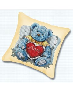 Подушка Медвежонок с сердцем набор для вышивания крестиком P 920 Белоснежка