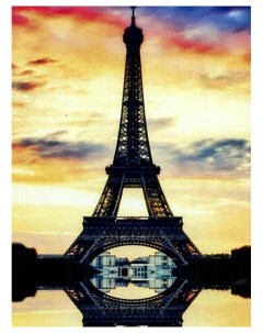 Алмазная мозаика на холсте Париж на закате 30 40 полная выкладка Kiki