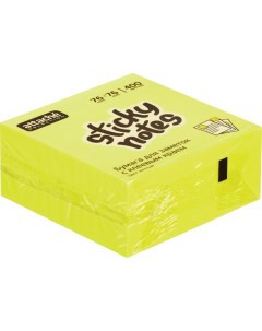 Блок кубик Selection 76х76 мм желтый неон 400 листов Attache