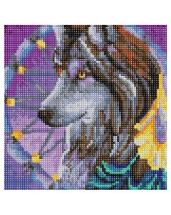 Алмазная мозаика Дух волка изображ 25 35см размер холста 30 40 полная выкладка Kiki