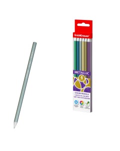 Цветные карандаши шестигранные Metallic 6 цветов Erich krause