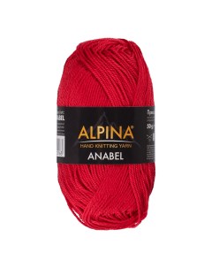 Пряжа для вязания Anabel 100 мерсеризованный хлопок 120 м 50 г 007 красная Alpina