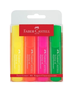 Текстовыделителей 46 Superfluorescent 4 цвета флуоресцентные в футляре Faber-castell