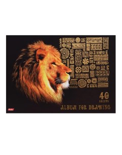 Альбом для рисования 40А4лофВ A261712 А4 40 л 3D фольга King Lion Hatber