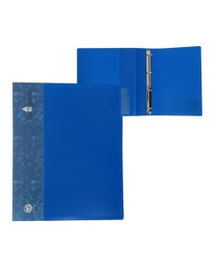Папка на 4 кольцах А4 40 мм 700 мкм внутренний и торцевой карман синяя Calligrata