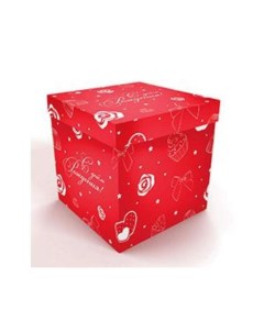 Коробка для воздушных шаров С ДР 60х60х60см красная набор 5шт Bazar