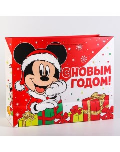 Подарочный пакет горизонтальный С новым годом Микки Маус и друзья 49х40х19 Disney