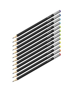 Набор чернографитных карандашей 3H 3B 12 штук заточенные Berlingo