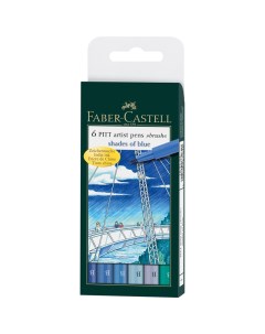 Набор капиллярных ручек Pitt Artist Pen Brush Shades of Blue 167164 6 цветов Faber-castell