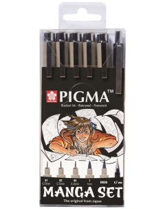 Набор капиллярных ручек Pigma Micron Manga 6 предметов Sakura